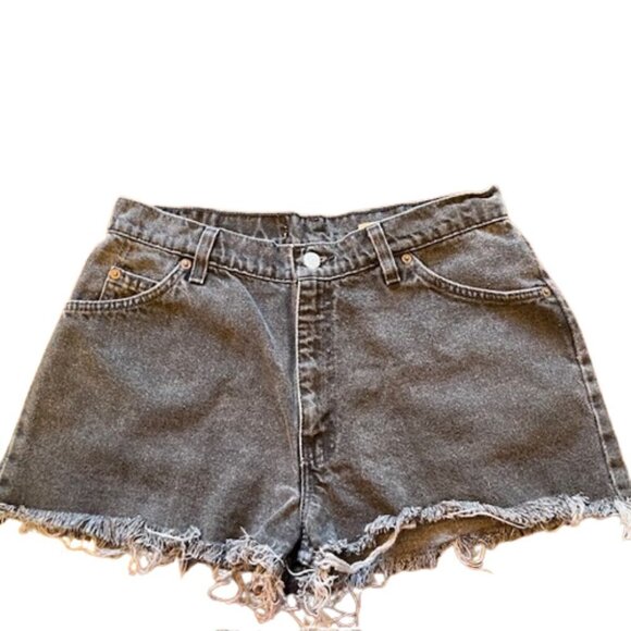 Vintage Levi's 90's White Tab 950 Relaxed Fit High Rise Distressed Cut Offs 13 - Picture 1 of 9